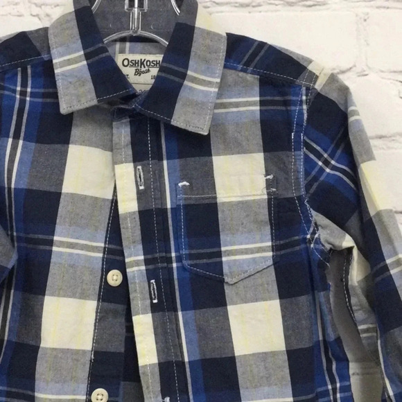OshKosh Button Down Long Sleeve Top 24M - Picture 2 of 4